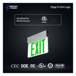 Medinah Power EDGE-ES-02 LED EDGE-Lit "Exit" Sign, Green on White