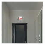 Medinah Power EDGE-ES-S-03 LED EDGE-Lit "Exit" Sign with Optional Indicators, Red on White