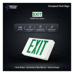 Medinah Power ES-C-S-G-WH "Exit" Sign, Green on White