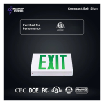 Medinah Power ES-C-S-G-WH "Exit" Sign, Green on White