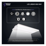 Medinah Power LHB-110T160W-3CCT-DV2-WH Linear High Bay, Wattage and CCT Selectable, 110 - 160W