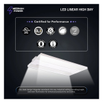 Medinah Power LHB-255T320W-3CCT-DV2-WH Linear High Bay, Wattage and CCT Selectable, 255 - 320W