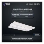 Medinah Power LHB-70T105W-3CCT-DV2-WH Linear High Bay, Wattage and CCT Selectable, 70 - 105W