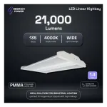 Medinah Power LHBS-135W-40K-DV2-NA-F-WHHM-4 Linear High Bay, 135W, 4000K