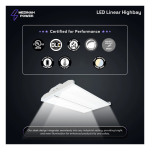 Medinah Power LHBS-135W-40K-DV2-NA-F-WHHM-4 Linear High Bay, 135W, 4000K