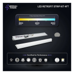 Medinah Power RSTR4-20T40W-3CCT-DV2 Strip Retrofit 5.1 Standard, Pack of 2 pcs