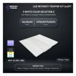 Medinah Power RTRO2-40W-CCT-DV2-NA-F-WHSM-2 LED Troffer Retrofit, 2' x 2', 3 CCT, 3750 - 5000 Lumens