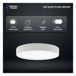 Medinah Power SFM13-24W-5CCT-WH SFM LED Slim, Flush Mount, 13", 24W, 5 CCT Selectable, White