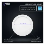 Medinah Power SFM9-18W-5CCT-WH SFM LED Slim, Flush Mount, 9", 18W, 5 CCT Selectable, White