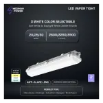 Medinah Power VPT2-20T30W-3CCT-DV2-GR LED Vapor Tight, 2', Wattage and CCT Selectable