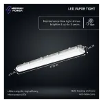 Medinah Power VPT4-40T60W-3CCT-DV2-GR LED Vapor Tight, 4'. Wattage and CCT Selectable