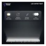 Medinah Power VPT4-40T60W-3CCT-DV2-GR LED Vapor Tight, 4'. Wattage and CCT Selectable