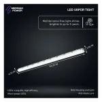 Medinah Power VPT8-60T90W-3CCT-DV2-GR LED Vapor Tight, 8'. Wattage and CCT Selectable