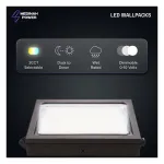 Medinah Power WPLL-40T80W-3CCT-DV2-PC-CL-BZ WPLL Series Wall Pack Light, Wattage and CCT Selectable, 40 / 60 / 80W, Bronze