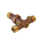 Merrill BATNL1001UCS 1" - 5-1/2" Long Cast Tank Tee with 1/2" Drain Hole with Union