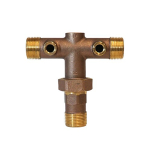 Merrill BATNL1001UCS 1" - 5-1/2" Long Cast Tank Tee with 1/2" Drain Hole with Union