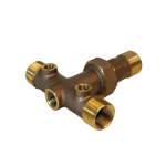 Merrill BATNL1001UCS 1" - 5-1/2" Long Cast Tank Tee with 1/2" Drain Hole with Union