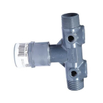 Merrill PVCAT100CSF 1" FIP Dark Gray PVC Tank Tee, 1/2" Drains, 5" Long