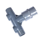 Merrill PVCAT100CSF 1" FIP Dark Gray PVC Tank Tee, 1/2" Drains, 5" Long