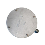 Merrill WC600 WC Series 6" Internal Diameter x 6-5/8" Outer Diameter Sanitary Watertight Cap w/ 1-1/4" Conduit Tap, 3/4" Vent