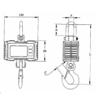 PCE Instruments PCE-CS 1000N-ICA Light Hanging Scales for In-House Use incl. ISO Calibration Certificate