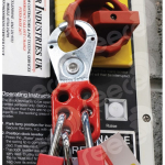 Reece Safety MLH5 Lockout Hasp Steel Red Coated, Scissor Action 1" Dia Jaws