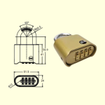 Reece Safety PL-SI-50COMBI 2" Zinc-alloy Scroll Combination Padlock