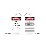 Reece Safety TAG-ROLL1 Roll of 100 Lockout Tags with Inscription "Danger Do not operate"