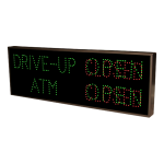 Signal-Tech 17908 TCL1442GGGRGR-B808/120-277VAC "DRIVE-UP | ATM | OPEN | CLOSED | OPEN | CLOSED" Outdoor Blank-out LED Direct-view Sign