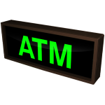 Signal-Tech 25924 PHX718G-125/120-277VAC "ATM" Outdoor Blank-out LED Backlit Sign