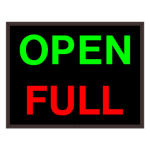 Signal-Tech 26031 PHX1418GR-220/120-277VAC "OPEN | FULL" Outdoor Blank-out LED Backlit Sign