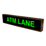 Signal-Tech 26623 PHX734G-121/120-277VAC "ATM LANE" Outdoor Blank-out LED Backlit Sign