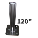 Signal-Tech 28590 P4X4D120B 120" Decorative 4x4 Post with 12" x 12" Base Plate