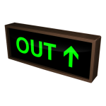 Signal-Tech 29360 PHX718G-H431/120-277VAC "OUT w/ Up Arrow" Outdoor Blank-out LED Backlit Sign