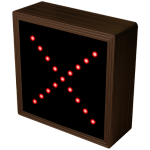 Signal-Tech 30134 TCL77RG-175/12-24VDC "X | Down Arrow" Outdoor Blank-out LED Direct-view Sign