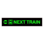 Signal-Tech 32317 PHX734G-I094/120-277VAC "Left Arrow & Train w/ NEXT TRAIN" Outdoor Blank-out LED Backlit Sign