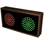 Signal-Tech 33103 TCL714RG-225/12-24VDC Indicator Dots, Double, 4 in dia, Red - Green Outdoor Blank-out LED Direct-view Sign
