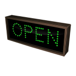 Signal-Tech 33919 TCL718G-180/12-24VDC "OPEN" Outdoor Blank-out LED Direct-view Sign