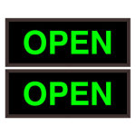 Signal-Tech 34097 PHX718DGG-180/120-277VAC "OPEN | OPEN" Outdoor Blank-out LED Backlit Sign