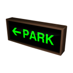 Signal-Tech 34445 PHX718G-I615/120-277VAC "PARK w/Left Arrow" Outdoor Blank-out LED Backlit Sign