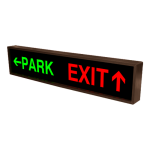 Signal-Tech 34528 PHX734GR-A183/120-277VAC "PARK w/Left Arrow | EXIT w/Up Arrow" Outdoor Blank-out LED Backlit Sign