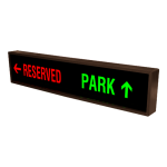 Signal-Tech 34594 PHX734RG-I660/120-277VAC "RESERVED w/Left Arrow | PARK w/Up Arrow" Outdoor Blank-out LED Backlit Sign