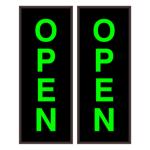 Signal-Tech 36723 PHX187DGG-180/120-277VAC "OPEN | OPEN" Outdoor Blank-out LED Backlit Sign
