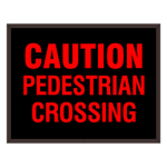 Signal-Tech 38603 PHX1418R-B244/120-277VAC "CAUTION PEDESTRIAN CROSSING" Outdoor Blank-out LED Backlit Sign