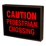 Signal-Tech 38603 PHX1418R-B244/120-277VAC "CAUTION PEDESTRIAN CROSSING" Outdoor Blank-out LED Backlit Sign