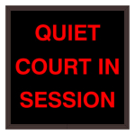 Signal-Tech 38700 SBL1212R-A272/120-277VAC "QUIET COURT IN SESSION" Indoor Blank-out LED Backlit Sign