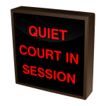 Signal-Tech 38700 SBL1212R-A272/120-277VAC "QUIET COURT IN SESSION" Indoor Blank-out LED Backlit Sign