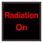 Signal-Tech 38702 SBL1212R-C779/120-277VAC "RADIATION ON" Indoor Blank-out LED Backlit Sign