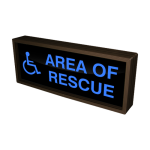 Signal-Tech 38709 SBL718B-915/120-277VAC "AREA OF RESCUE w/Handicap Symbol" Indoor Blank-out LED Backlit Sign