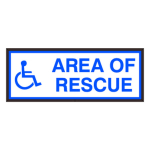 Signal-Tech 38731 SBLF718W-915B/120-277VAC "AREA OF RESCUE w/Handicap Symbol" Indoor LED Backlit Sign